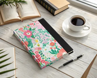 Floral Pattern Hardcover Notebook for Journaling and Notes