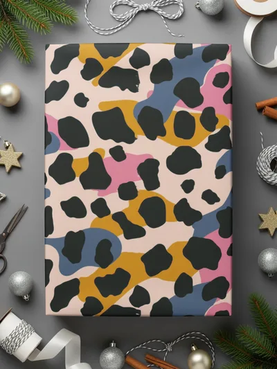 Festive Abstract Animal Print Wrapping Paper Pattern