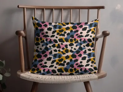 Colorful Animal Print Throw Pillow for Home Decor