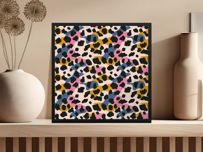 Abstract Leopard Print Multicolor Wall Art product
