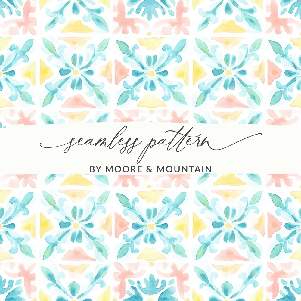 Seamless pattern BY MOORE & MOUNTAIN Watercolor product type