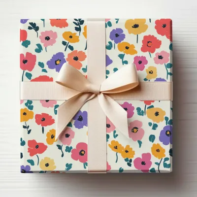 Colorful Floral Gift Box with Bow for All Occasions