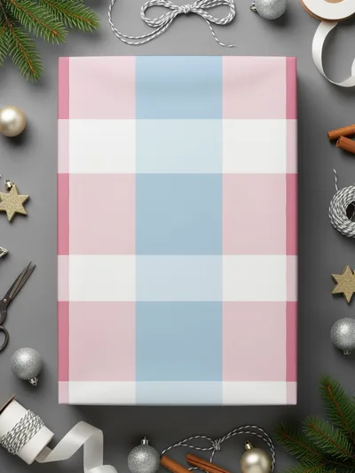 Pastel Plaid Gift Wrapping Paper for Special Occasions