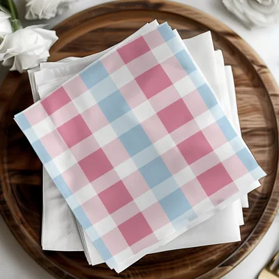 Pastel Pink and Blue Checked Pattern Square product