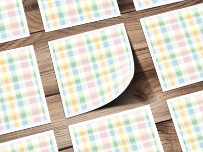 Colorful Plaid Pattern Design on Wooden Surface Product