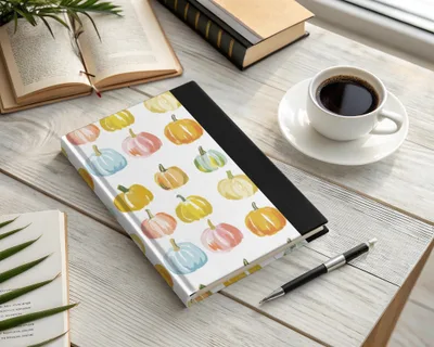 Pastel Pumpkin Pattern Digital Paper, Fall Digital Product, Blue Pink Yellow Pumpkins, Autumn Harvest Pattern, Watercolor Seamless Pattern - Moore and Mountain
