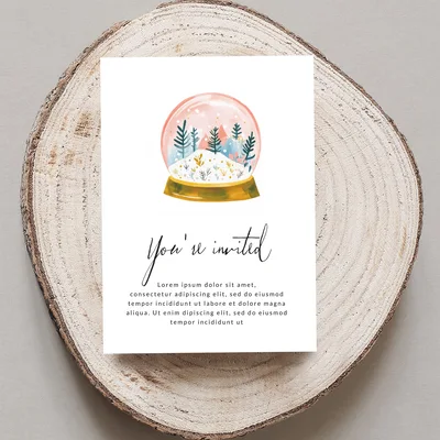Pastel Snow Globe PNG Digital Download, Watercolor Winter Clipart, Pink Christmas Sublimation Design, Cozy Holiday Tree Graphic