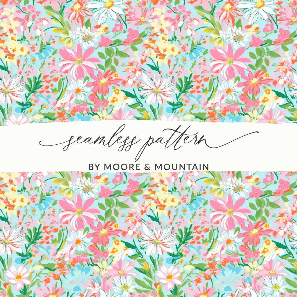 Colorful Floral Seamless Pattern by Moore & Mountain