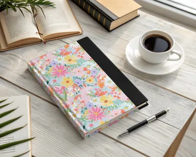 Colorful Floral Design Hardcover Journal Notebook