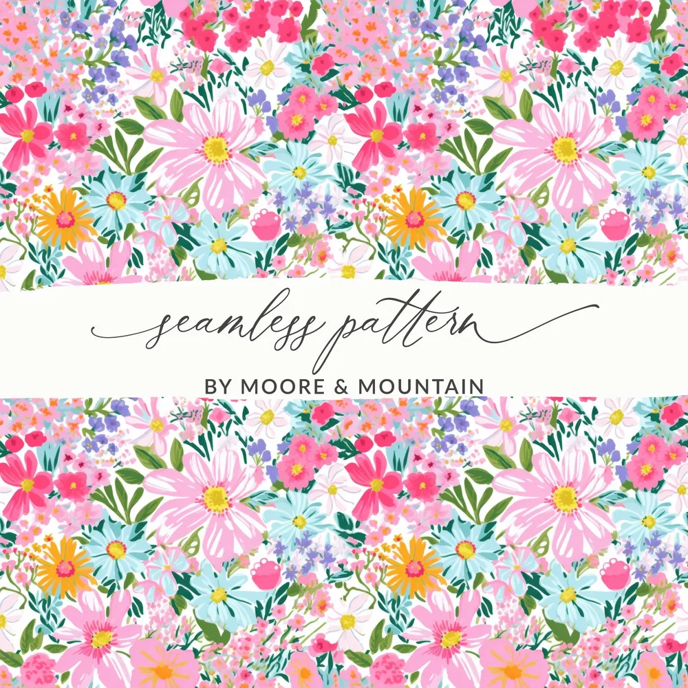 Bright Floral Seamless Pattern by Moore & Mountain Design