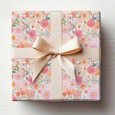 Elegant Floral Pattern Gift Wrap Box for All Occasions