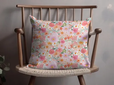 Floral Print Decorative Pillow Cushion for Home Decor