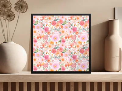 Vibrant Floral Framed Print for Modern Home Decor