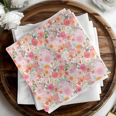 Vibrant Floral Design Napkins for Special Occasions