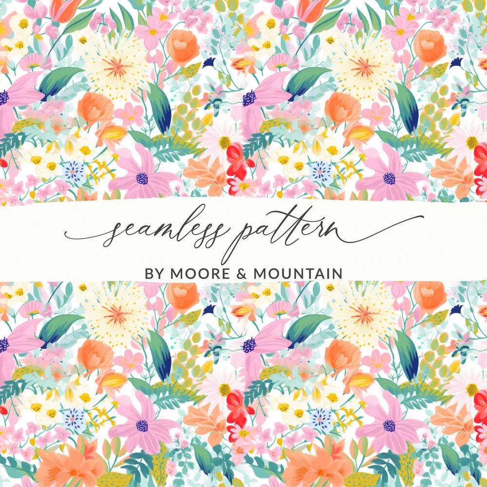 Colorful Floral Seamless Pattern by Moore & Mountain
