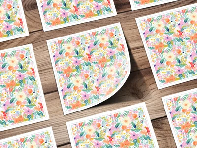 Colorful Floral Print with Vibrant Flowers Sticker Sheet