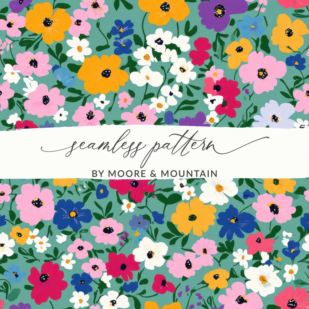 Bright Floral Seamless Pattern by Moore & Mountain