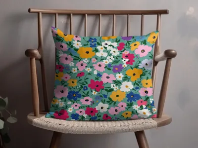 Colorful Floral Pattern Decorative Cushion Pillow