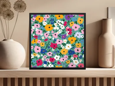 Vibrant Floral Print Wall Art Decor for Home or Office