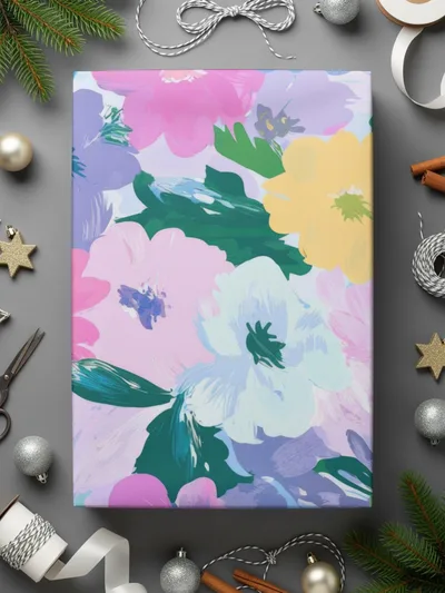 Pastel Watercolor Floral Digital Paper, Pink Purple Blue Flower Pattern, Spring Botanical Seamless - Moore and Mountain