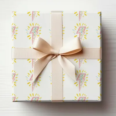 Vibrant pink lightning bolt pattern gift wrap product type