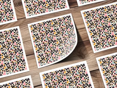 Colorful Abstract Leopard Print Pattern Sticker Sheet