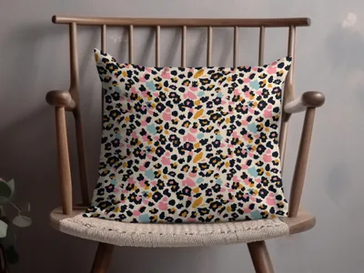 Colorful Abstract Floral Pattern Throw Pillow Product
