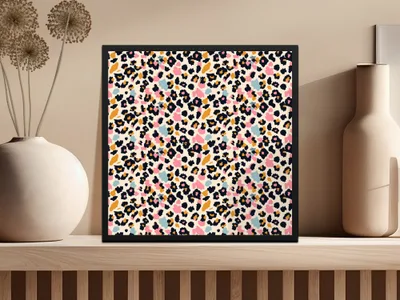Colorful Abstract Leopard Print Art for Wall Decor