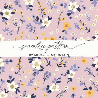Pastel Wildflower Field Surface Pattern Design For Commercial Use