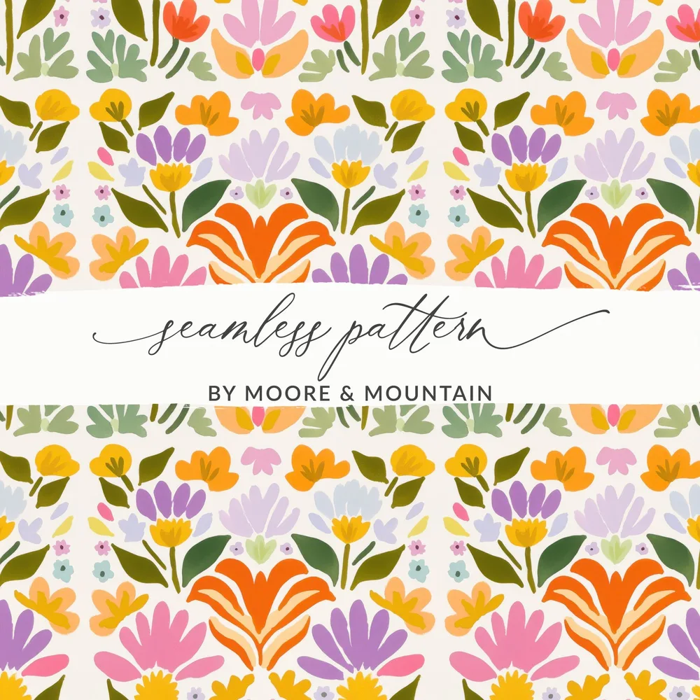 Vibrant Floral Seamless Pattern Design by Moore & Mountain