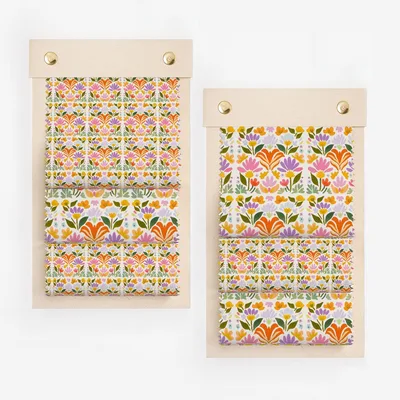 Colorful floral print swatches for various projects