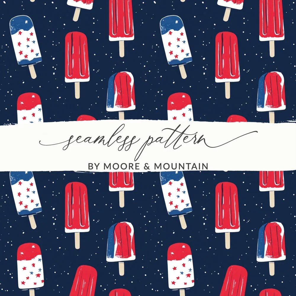 Patriotic Popsicles Seamless Pattern by Moore & Mountain