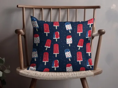 Patriotic Popsicle Patterned Cushion for Modern Homes
