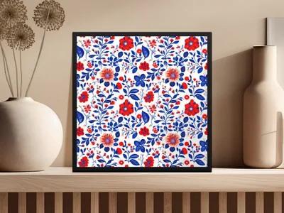 Colorful Floral Pattern Art Print for Home Decor