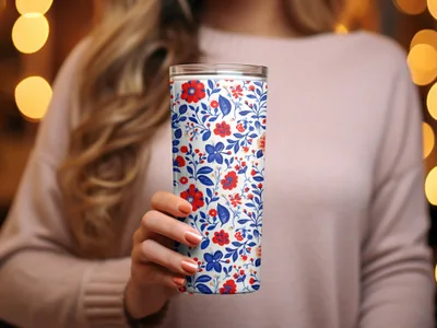 Floral Pattern Insulated Tumbler Product