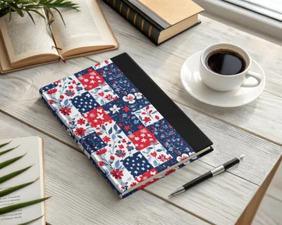 Floral and Patriotic Design Hardcover Journal Product