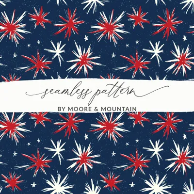 Patriotic Seamless Pattern, July 4th Digital Paper, USA, Red White Blue, Star Pattern, Independence Day Background, Scrapbooking