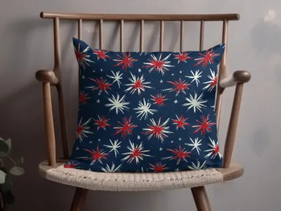 Festive Starburst Pattern Decorative Throw Pillow Product