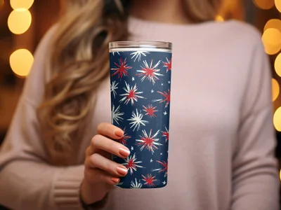 Red White and Blue Starburst Insulated Tumbler Product