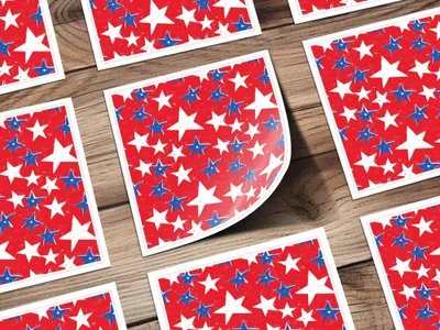 Patriotic Red White and Blue Stars Sticker Sheet