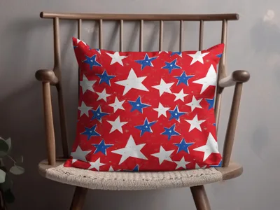 Red White Blue Stars Decorative Cushion for Home Decor