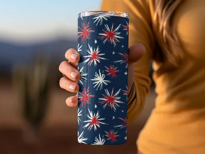 Patriotic Starburst Design Insulated Tumbler Product