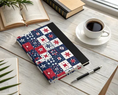 Colorful Star and Patchwork Design Notebook