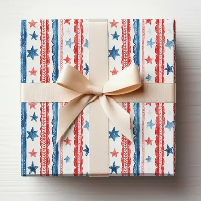 Patriotic Stars and Stripes Gift Wrapping Paper