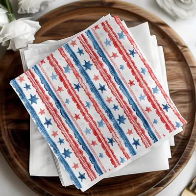 Patriotic Stars and Stripes Napkins for Festive Celebrations