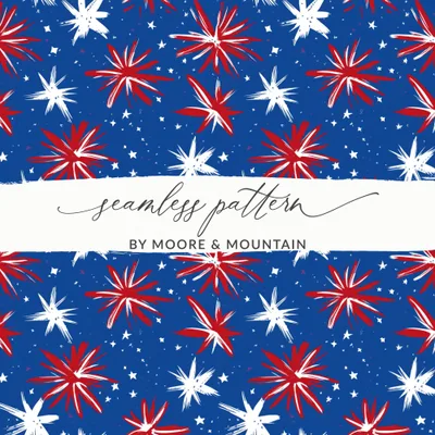 Patriotic Seamless Pattern, USA Stars Digital Paper, July 4th Background, Fourth of July Scrapbook Paper, America Fabric Print, Digital