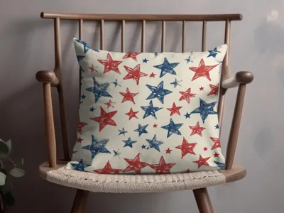 Patriotic Star Seamless Pattern, Red White Blue Digital Paper, 4th of July Printable Fabric Design, Scrapbooking Background Download - Moore and Mountain