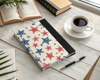 Patriotic Star Seamless Pattern, Red White Blue Digital Paper, 4th of July Printable Fabric Design, Scrapbooking Background Download - Moore and Mountain