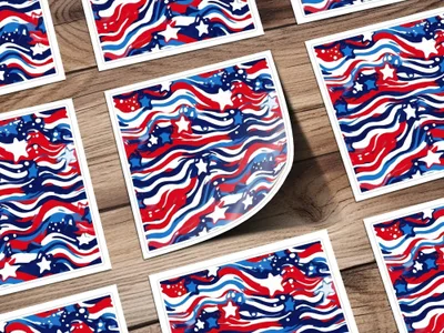 Patriotic Stars Waves Digital Paper, Seamless American Flag Pattern for Fabric, Scrapbooking, Digital Background, Print on Demand - Moore and Mountain