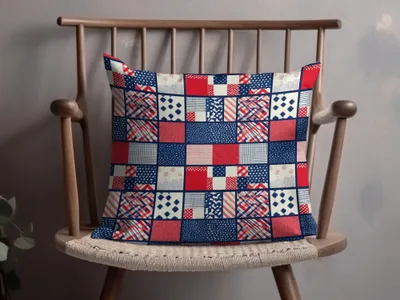 Vibrant Patchwork Pattern Cushion for Home Decor